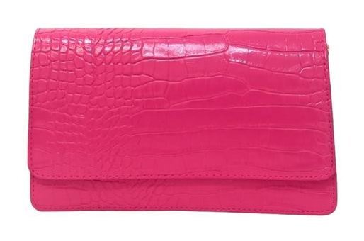 Çlk Accessories 2 Bölmeli Krokodil Vintage Kadın Omuz Çantası Pembe