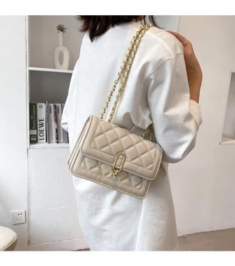 Summer Love Yeni Zincir Modaya Uygun Moda Omuz BasitKadın Omuz Çantası Bej - Renk