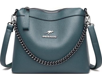 Worryfreeshopping Xcj Zincir Detaylı Messenger Kadın Omuz Çantası Mavi
