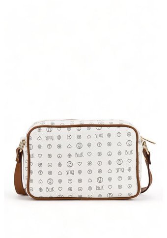 Bilik Deri Monogram Nv 1002 Kadın Omuz Çantası Beyaz - Taba