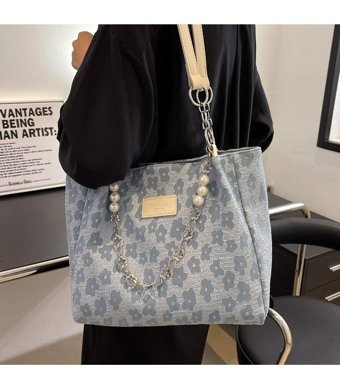 Boutiques Büyük Büyük Kapasiteli Öğrenci Okul Kadın Omuz Çantası Mavi