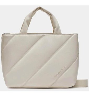 Calvin Klein K60K611957 Yan Kadın Omuz Çantası Beyaz