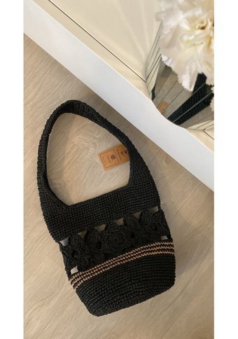 Refox El Yapimi Çi Çek Moti Fli Hasir Kadın Omuz Çantası Çok Renkli
