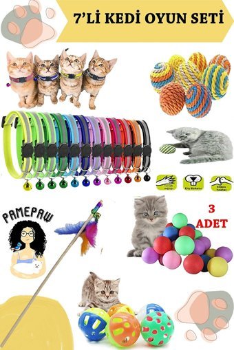 Pamepaw Sesli Yakalama Yavru-Yetişkin Çıngırak-Top-Olta Kedi Oyuncağı
