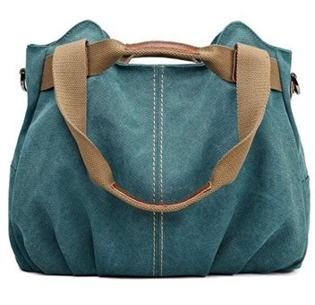 Mdsj Moda Akıllı Vintage Hobo Kanvas Taşınabilir Alışveriş Kadın Omuz Çantası Mavi