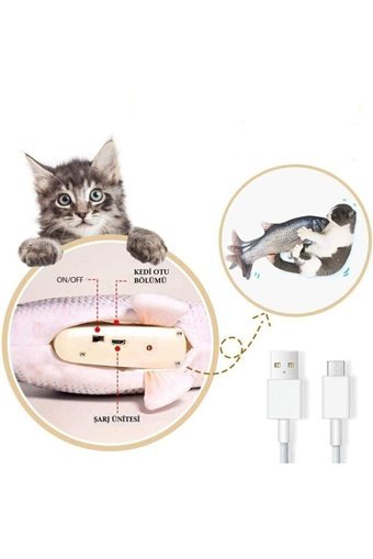 Jetcom Hareketli Tırmalama Yavru Balık Kedi Oyuncağı