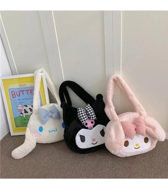 Yufy Çanta Cinnaoll Peluş Kadın Omuz Çantası Beyaz - Beyaz