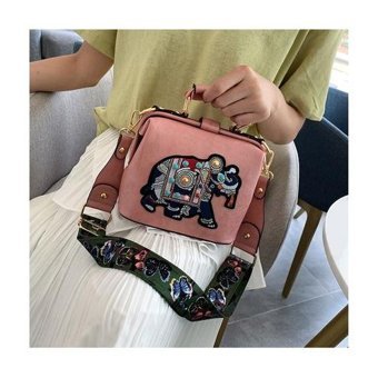 Happyplanet Bn Vintage İşlemeli Pu Deri Kadın Omuz Çantası Pembe