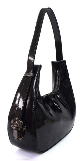 Swessa Deri Baget Cherry Bag Kadın Omuz Çantası Siyah