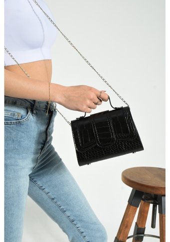 Valu Accessorize Zincirli Mini City Kadın Omuz Çantası Siyah