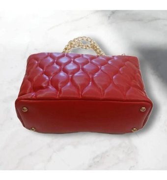 Soo Bag Soobag Kapitone Desenli Tek Gözlü Kadın Omuz Çantası Kırmızı