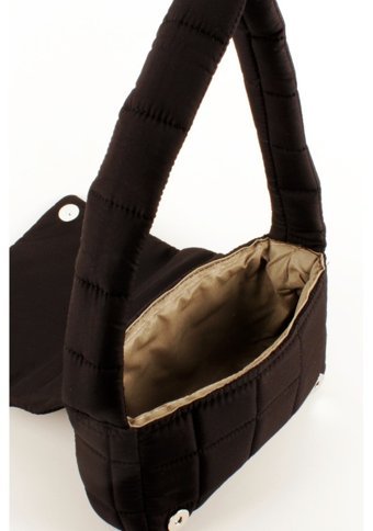 Luwwe Bag'S Puf Kumaş Destekli Kapitoneli Baget 20760 Kadın Omuz Çantası Siyah