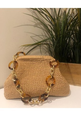 Parla Design Handmade Pearl Kadın Omuz Çantası Kahverengi