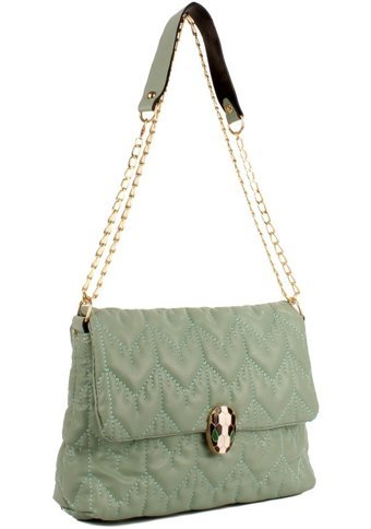 Luwwe Bag'S Özel Nakışlı Broşlu Zincir 10676 Su i Kadın Omuz Çantası Su Yeşili