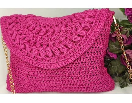 Ecndesing Handmade Gül Kadın Omuz Çantası Pembe