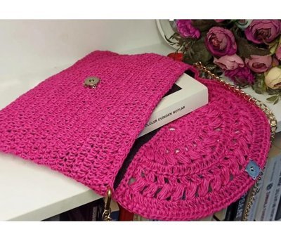 Ecndesing Handmade Gül Kadın Omuz Çantası Pembe
