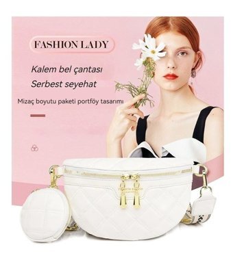 Worryfreeshopping Lbw Çok Yönlü Modaya Uygun Sade Niş Dokulu Kadın Omuz Çantası Beyaz