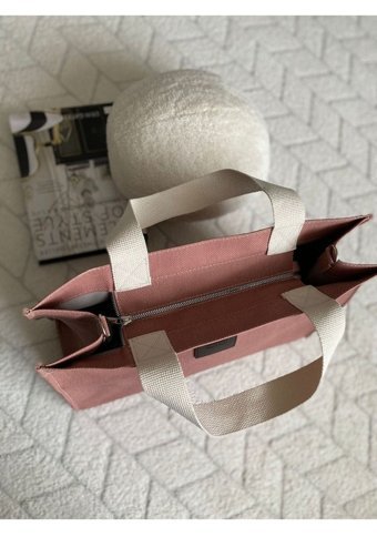 Lichi Marjniv Büyük Kanvas Kadın Omuz Çantası Pembe