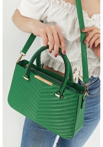 Çlk Accessories Kapitone Kadın Omuz Çantası Yeşil
