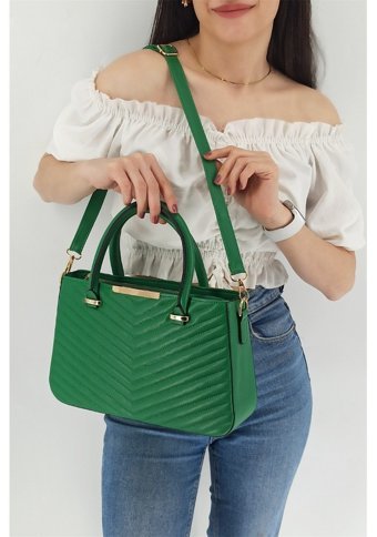 Çlk Accessories Kapitone Kadın Omuz Çantası Yeşil