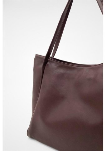 Modhy Nou Çift Saplı Shopper Kadın Omuz Çantası Kahverengi