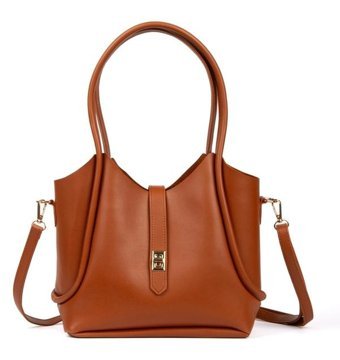 Adelina Bags Kilit Detaylı Yavrulu Kadın Omuz Çantası Kahverengi
