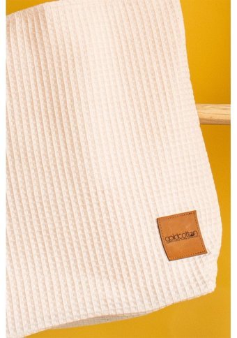 Gold Cotton Waffle Dione Kadın Omuz Çantası Pudra