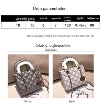 Summer Love Kore Tarzı Moda Küçük Kare Çok Yönlü Eşkenar Dörtgen Kadın Omuz Çantası Siyah