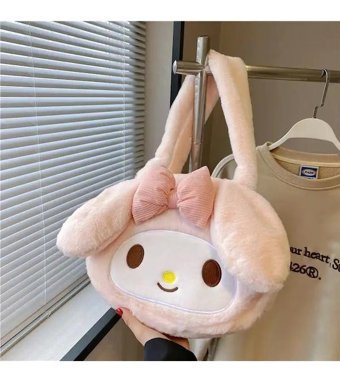 Yufy Çanta Sanrio My Melody Peluş Anime Kadın Omuz Çantası Pembe