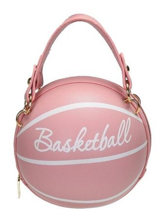 Jzcat Basketbol Şekli Zincir Tasarım Şık Kadın Omuz Çantası Pembe