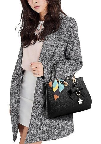Alibee İş Bag Ladies Tasarımcısı Sahte Deri Omuz Tote Kadın Omuz Çantası Siyah