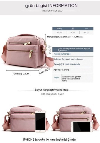 Worryfreeshopping Lbw Naylon Casual Büyük Kapasiteli Kadın Omuz Çantası Lacivert