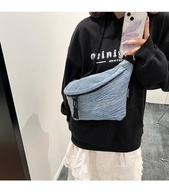 Layla Denim Küçük Çok Fonksiyonlu Kadın Omuz Çantası Lacivert