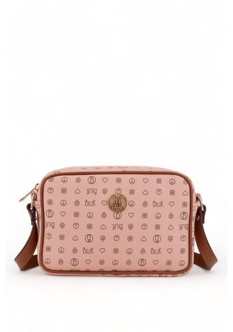 Bilik Deri Monogram Nv 1002 Kadın Omuz Çantası Pembe - Taba