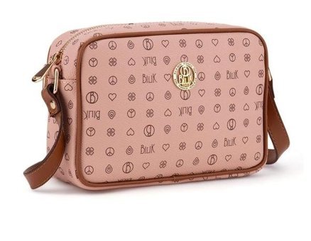 Bilik Deri Monogram Nv 1002 Kadın Omuz Çantası Pembe - Taba