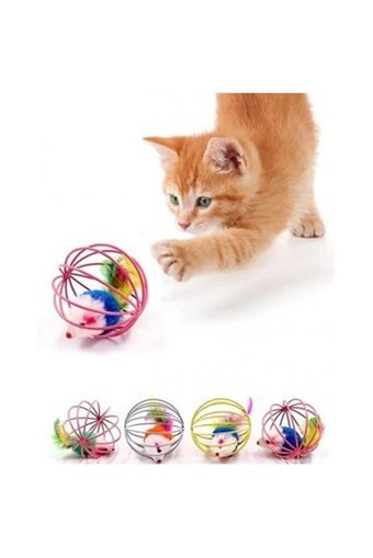 Ecoform Hareketli Peluş Tüylü Tırmalama Yavru Top Kedi Oyuncağı