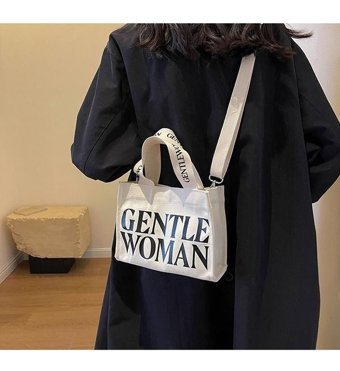 Yystore Bdhz9232 Mektup Baskı İki Amaçlı Kadın Omuz Çantası Kırık Beyaz