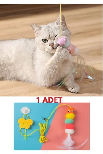 Tineke Hareketli Kedi Otlu Tüylü Tırmalama Yavru Olta Kedi Oyuncağı