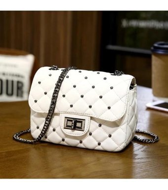 Globeasy Yeni Moda Avrupa Ve Amerikan Tarzı Mini Kadın Omuz Çantası Beyaz