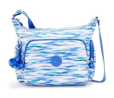 Kipling Gabb Desenli Dıluted Kadın Omuz Çantası Beyaz - Mavi