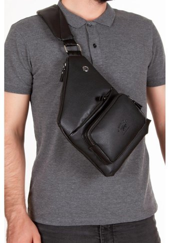 Newish Polo Heybe Kadın Omuz Çantası Siyah
