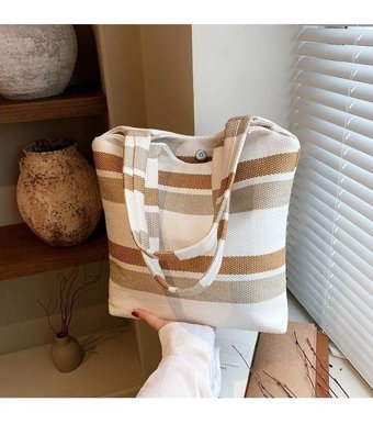 Layla Dikey Şerit Moda Kadın Omuz Çantası Çok Renkli