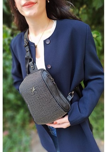 Çlk Accessories Taşlı Free Bag Ön Tr1076 Kadın Omuz Çantası Siyah