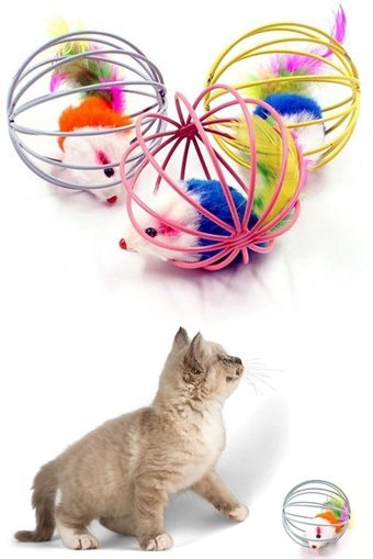 Kitchen Beauty Hareketli Peluş Tüylü Tırmalama Yavru Top Kedi Oyuncağı
