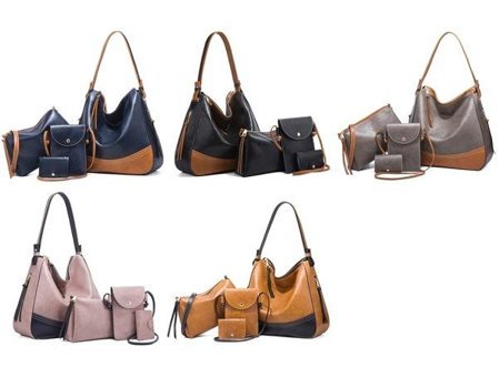 Cbtx Global 21506 4'Ü 1 Arada Moda Büyük Kapasiteli Yumuşak Deri Kadın Omuz Çantası Lacivert