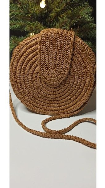 Ecndesing Handmade Sarmal Kadın Omuz Çantası Kahverengi
