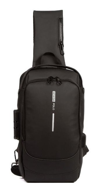 Adelina Bags Hırsızlık Önleyici Şifreli Kilitli Usb Girişli Kadın Omuz Çantası Siyah
