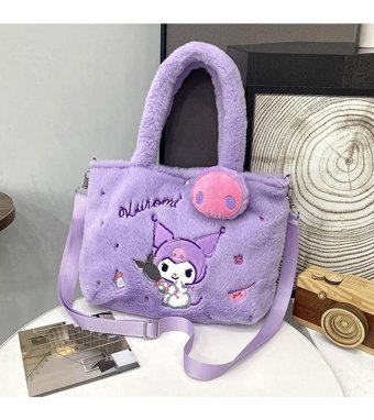 Eternal Luck Satchel Peluş Kadın Omuz Çantası Mor