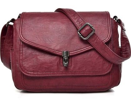 Globeasy Yeni Mizaç Yumuşak Moda Kadın Omuz Çantası Kırmızı