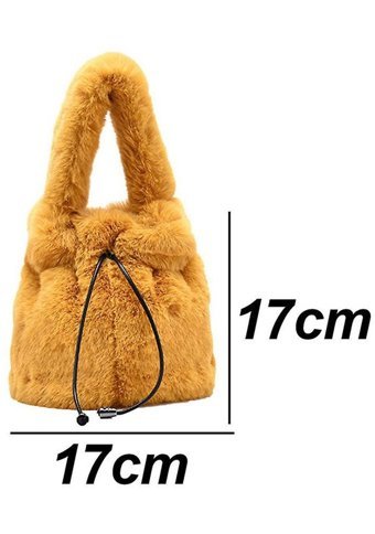 Alibee Kış Yeni Moda Kova Kurdele Basit DiyagonalKadın Omuz Çantası Sarı